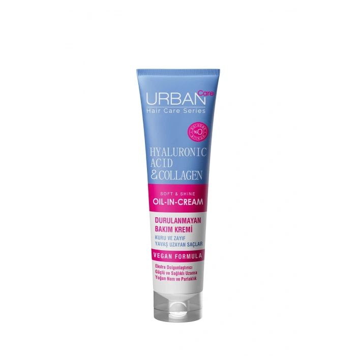 Urban Care Hyaluronik Asit & Kolajen Kuru ve Cansız Saçlara Özel Durulanmayan Bakım Kremi - Vegan - 150 ml