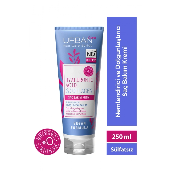 Urban Care Hyaluronik Asit & Kolajen Kuru Ve Cansız Saçlara Özel Saç Bakım Kremi - Sülfatsız - 250 ml