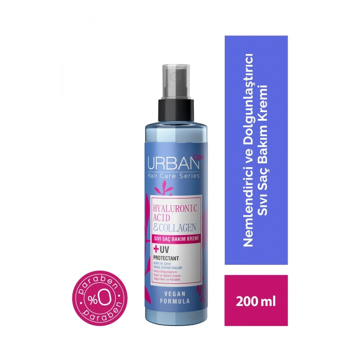 Urban Care Hyaluronik Asit & Kolajen Kuru Ve Cansız Saçlara Özel Sıvı Saç Bakım Kremi - Vegan - 200 ml