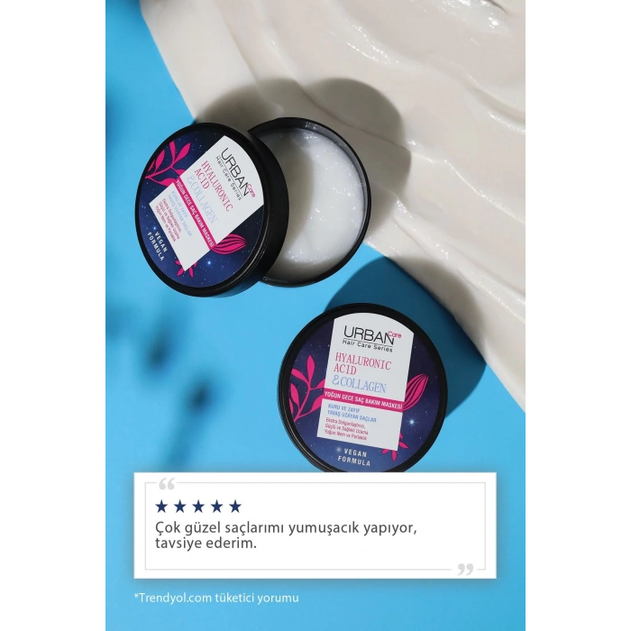 Urban Care Hyaluronik Asit & Kolajen Kuru Ve Cansız Saçlara Özel Yoğun Gece Saç Bakım Maskesi - Vegan - 230 ml