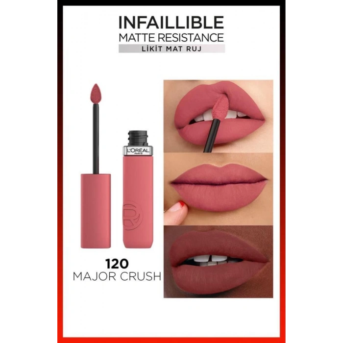 Loreal Paris Infaillible Matte Resistance Likit Mat Ruj - 120 Major Crush