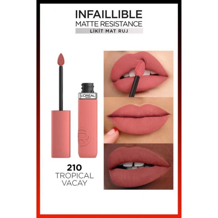 Loreal Paris Infaillible Matte Resistance Likit Mat Ruj - 210 Tropical Vacay