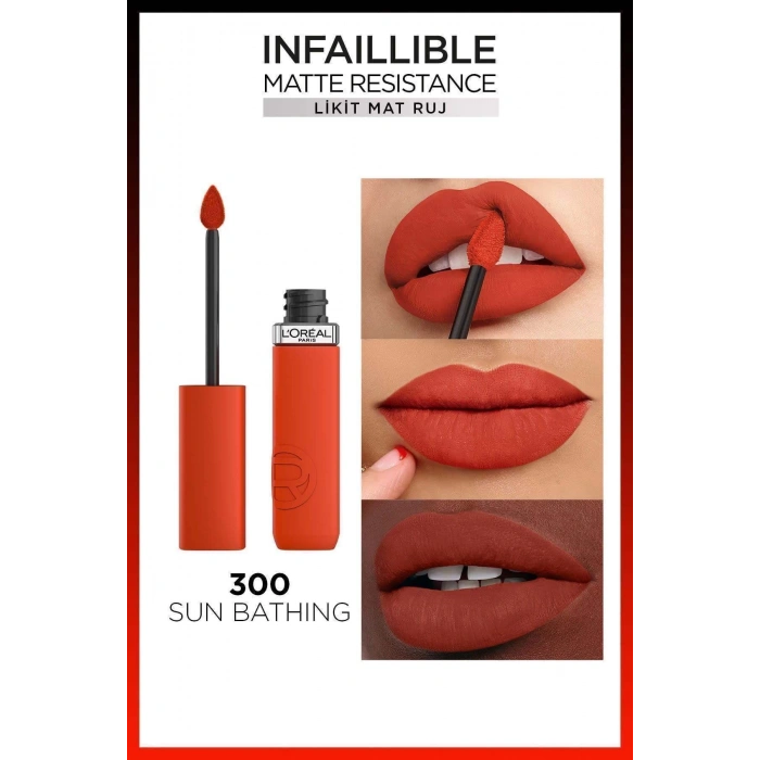Loreal Paris Infaillible Matte Resistance Likit Mat Ruj - 300 Sun Bathing