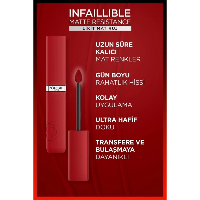 Loreal Paris Infaillible Matte Resistance Likit Mat Ruj - 300 Sun Bathing