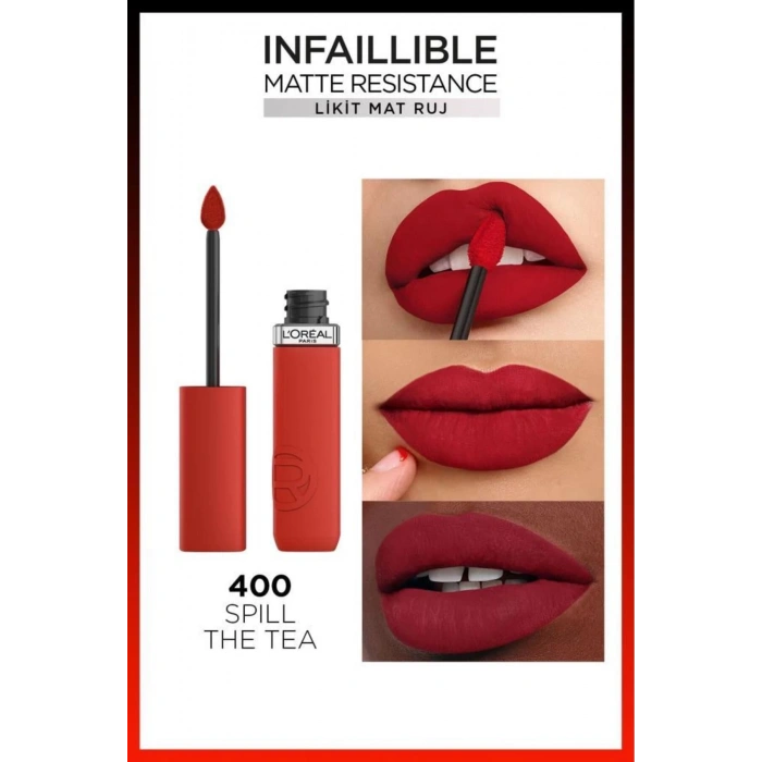 Loreal Paris Infaillible Matte Resistance Likit Mat Ruj - 400 Spill The Tea
