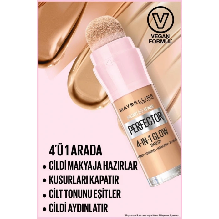 Maybelline New York Instant Perfector Glow 4 Etki 1 Arada Fondöten - 1.5 Light Medium - 20 ml