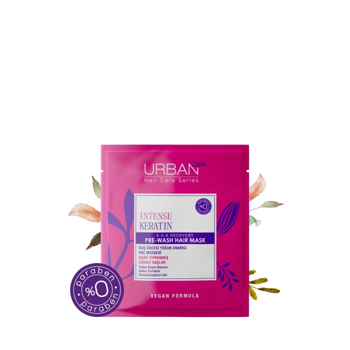Urban Care Intense Keratin Aşırı Yıpranmış Saçlar Onarıcı Duş Öncesi Saç Bakım Maskesi Vegan 50ml