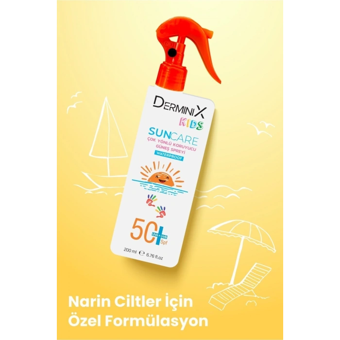 Derminix Kids Suya Dayanıklı Çocuk Güneş Kremi SPF50 UVA+UVB 200 ml