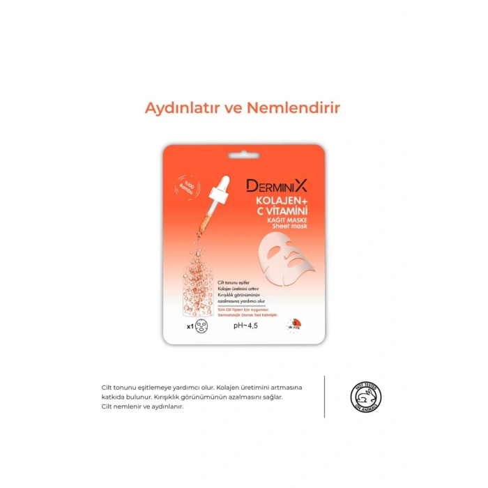 Derminix Kolajen C Vitamini Kağıt Maske