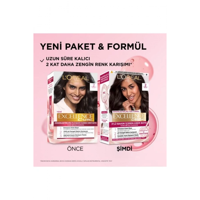 Loreal Paris Excellence Creme 2 Siyah Saç Boyası