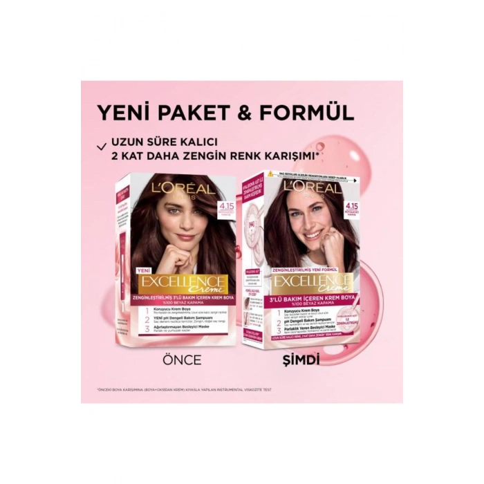 Loreal Paris Excellence Creme 4.15 Büyüleyici Kahve Saç Boyası