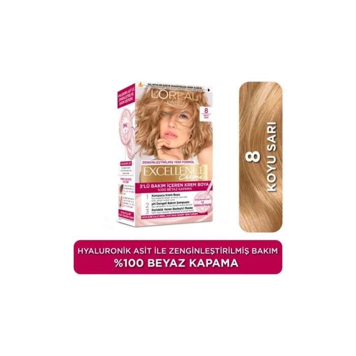 Loreal Paris Excellence Creme 8 Koyu Sarı Saç Boyası