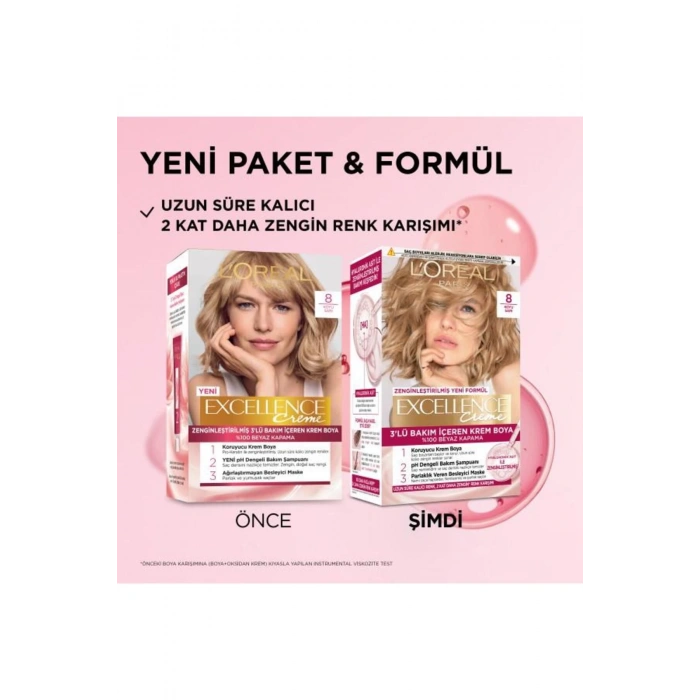Loreal Paris Excellence Creme 8 Koyu Sarı Saç Boyası
