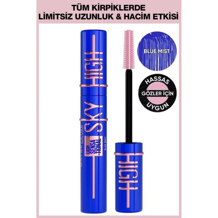 Lash Sensational Sky High Blue Mist Maskara -Mavi