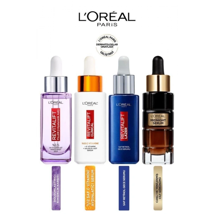 Loreal Paris Filler - Clinical C Vitamin - Lazer - Midnight Serum Seti
