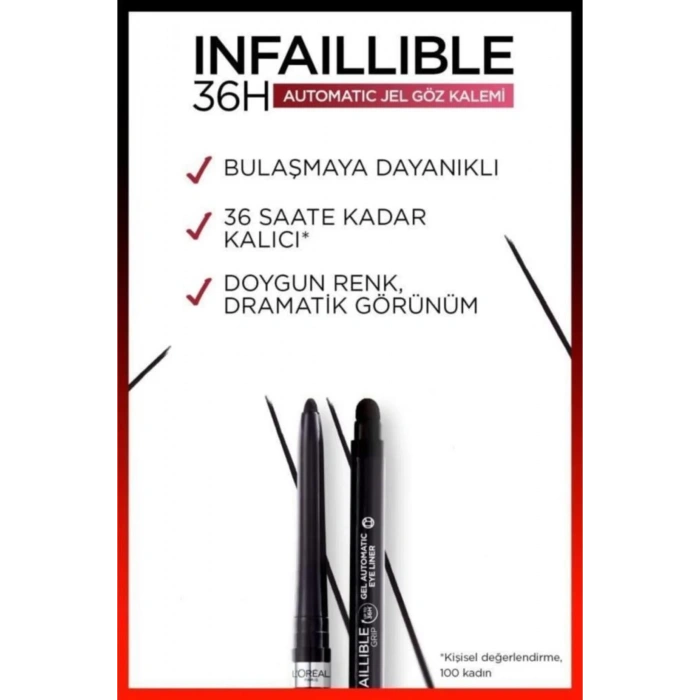 Loreal Paris Panorama Hacim Veren Maskara Siyah Infaillible Jel Eyeliner Göz Makyajı Seti