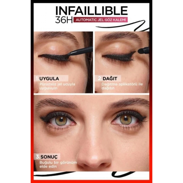 Loreal Paris Panorama Hacim Veren Maskara Siyah Infaillible Jel Eyeliner Göz Makyajı Seti