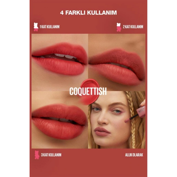 Maybelline Super Stay Teddy Tint Uzun Süre Kalkıcı Likit Mat Tint 30 Coquettish