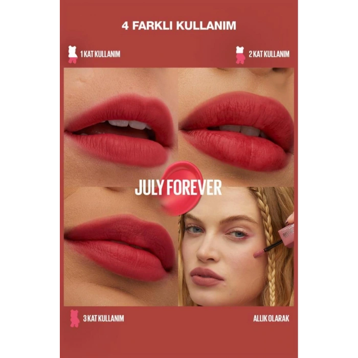 Maybelline Super Stay Teddy Tint Uzun Süre Kalkıcı Likit Mat Tint 35 July Forever