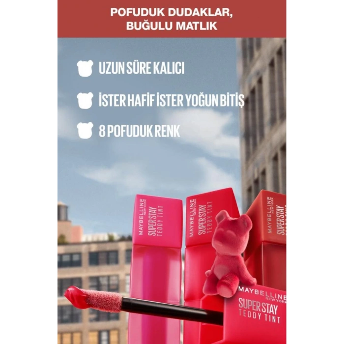 Maybelline Super Stay Teddy Tint Uzun Süre Kalkıcı Likit Mat Tint 35 July Forever