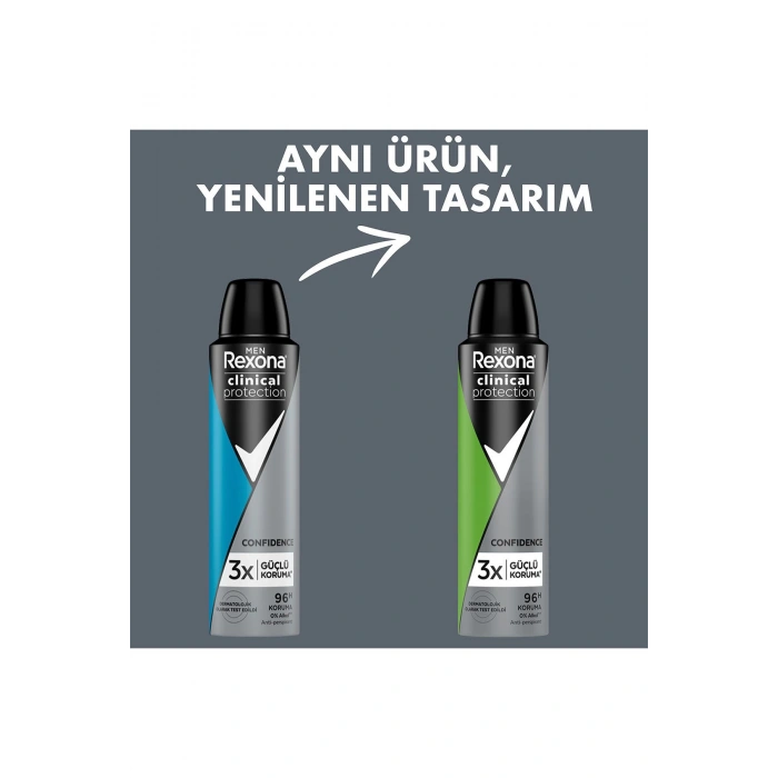 Rexona Men Clinical Protection Erkek Sprey Deodorant Confidence 96 Saat Koruma 150 ml