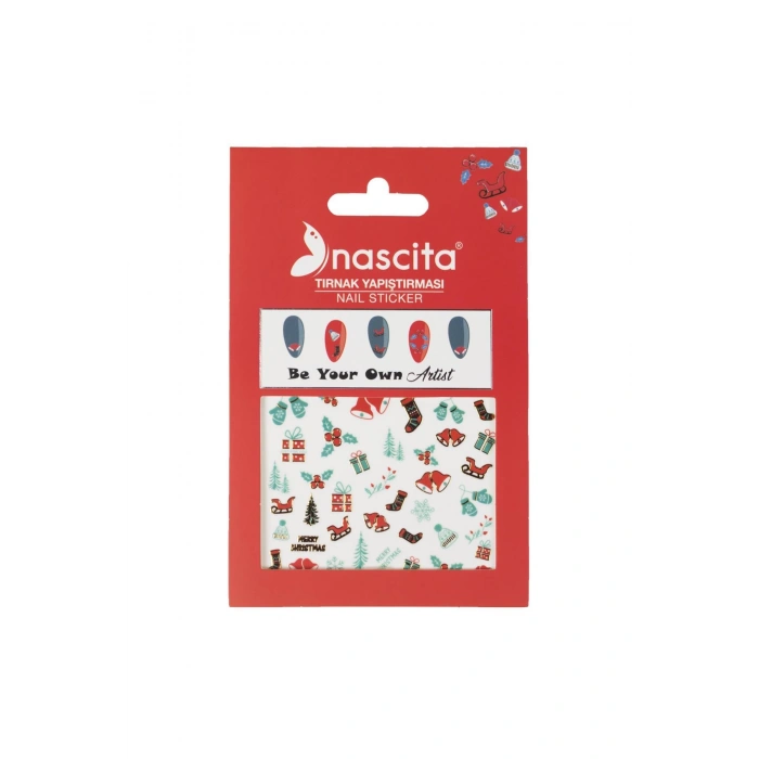 nascita Merry Christmas Tırnak Stickerı - 05