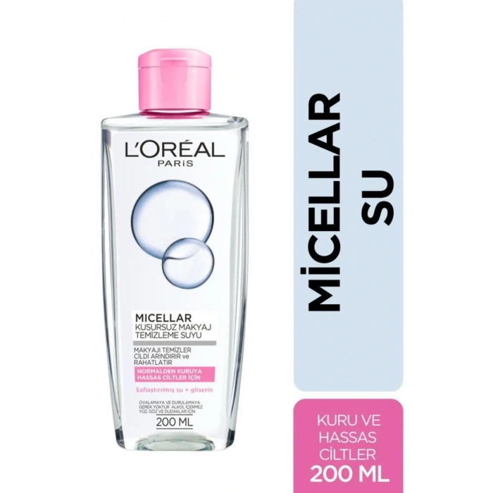 Loreal Paris Micellar Makyaj Temizleme Suyu Normalden Ve Kuruya Hassas Ciltler Için 200 ml