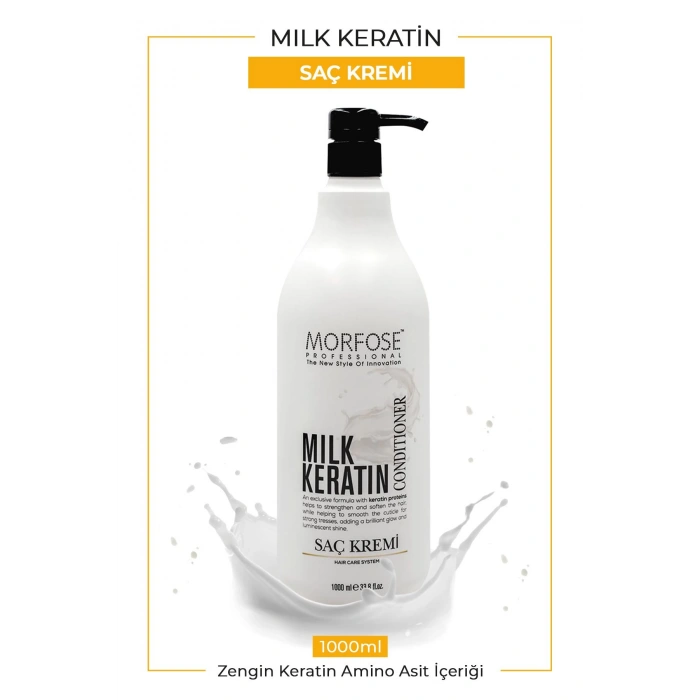 Morfose Milk Therapy Keratin Saç Bakım Kremi 1000 ml - Saç Dökülmesi Önleyici, Besleyici, Koruyucu Etki