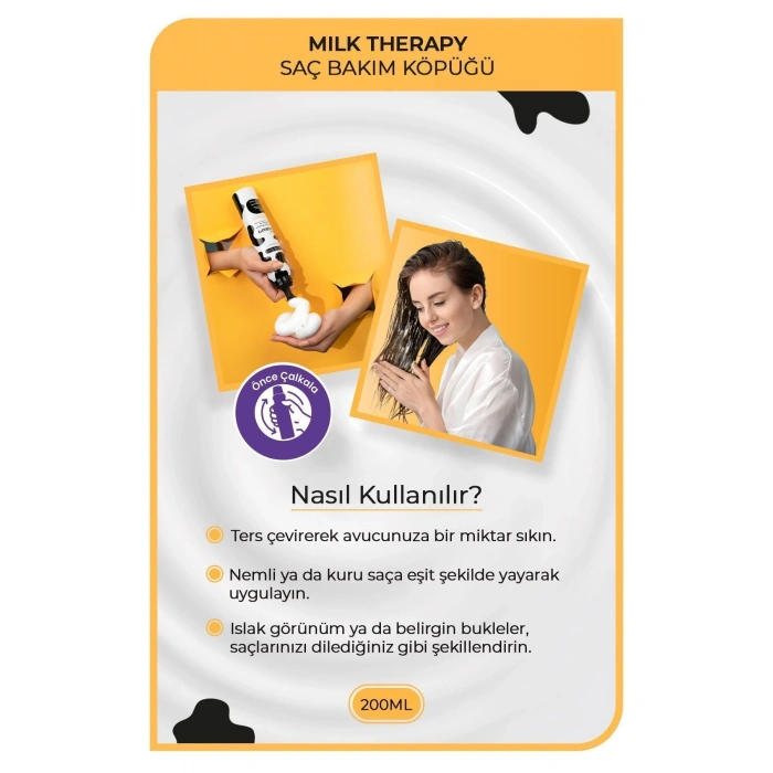 Morfose Milk Therapy Saç Köpüğü 200 ml - Besleyici, Koruyucu Etki