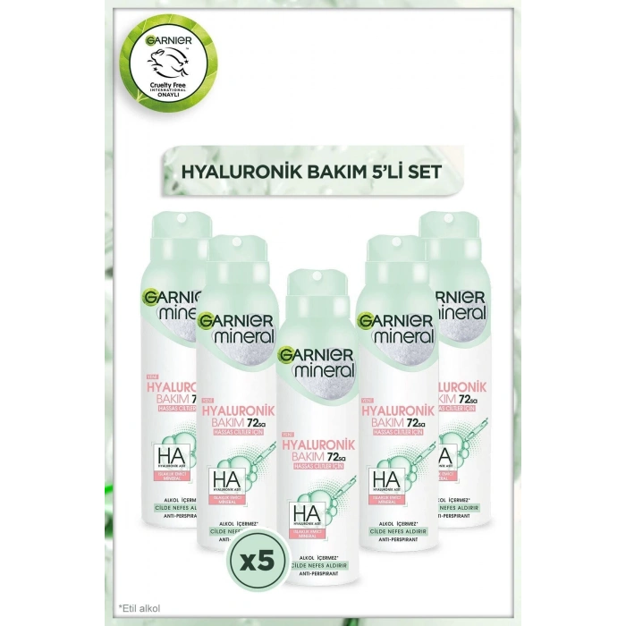 Garnier Mineral Hyaluronik Bakım Sprey Deodorant 5li Set