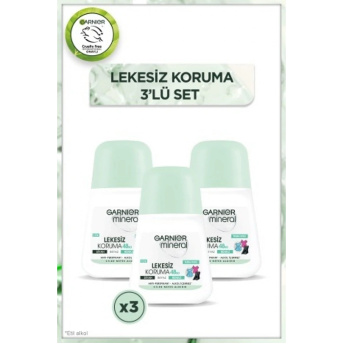 Garnier Mineral Lekesiz Koruma Ferah Koku Sprey Roll-on Deodorant 3lü Set