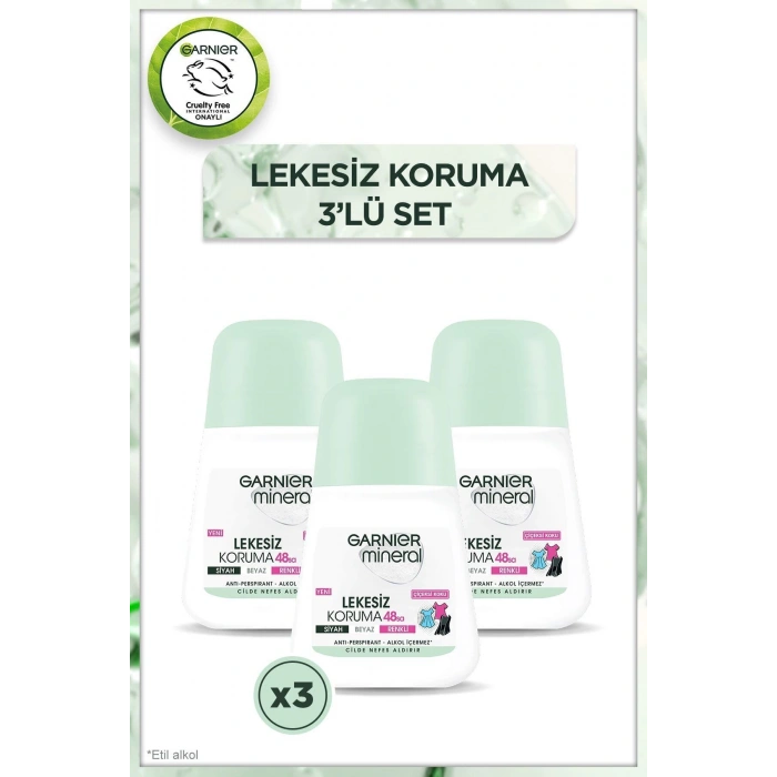 Garnier Mineral Lekesiz Koruma Roll-On Deodorant 3lü Set