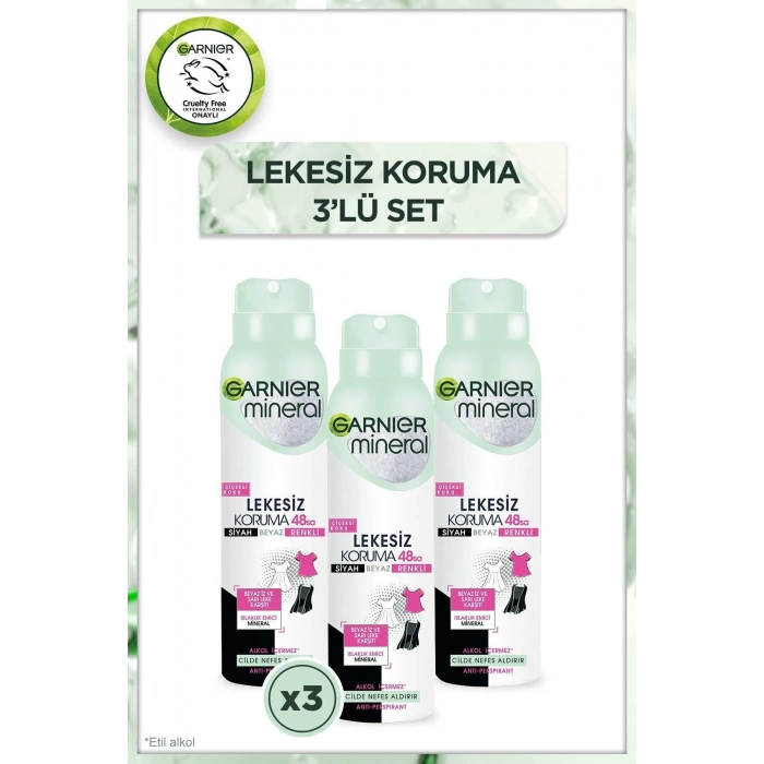 Garnier Mineral Lekesiz Koruma Sprey Deodorant 3lü Set
