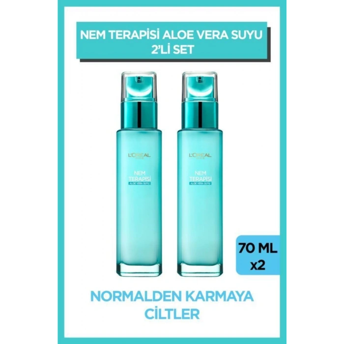 Loreal Paris Nem Terapisi Aloe Vera Suyu Normalden Karmaya Ciltler Için Su Bazlı Günlük Bakım Nemlendirici Krem / 2 adet