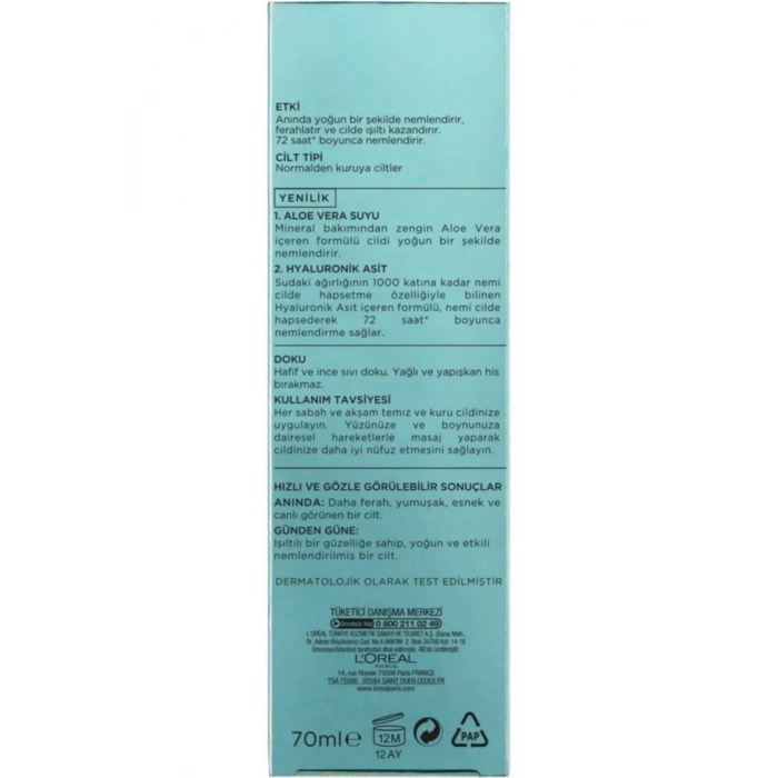 Loreal Paris Nem Terapisi Aloe Vera Suyu Normalden Kuruya Ciltler Için Nemlendirici Krem 2li Set