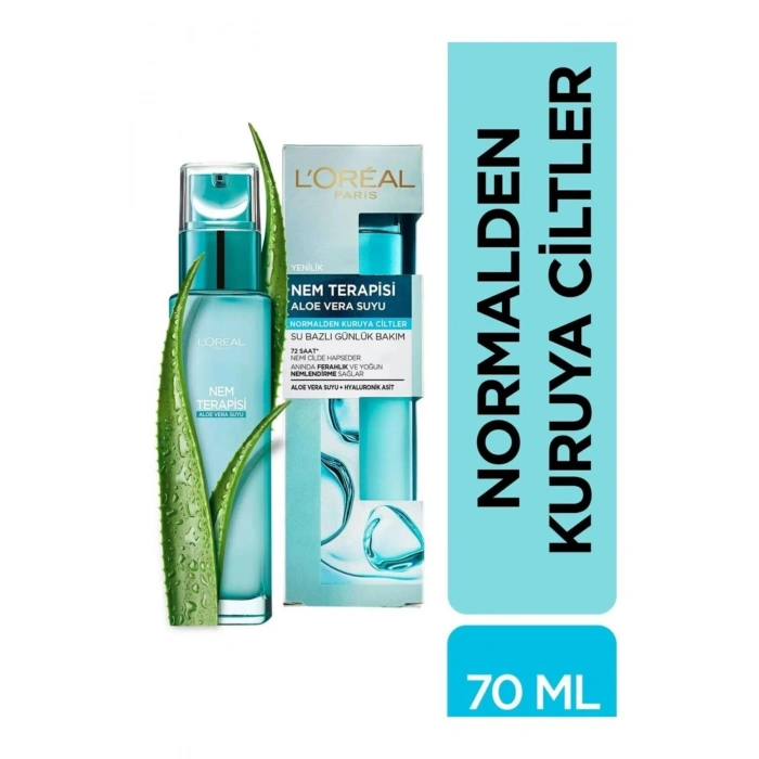 Loreal Paris Nem Terapisi Aloe Vera Suyu Normalden Kuruya Ciltler Için Su Bazlı Günlük Bakım 70 ml