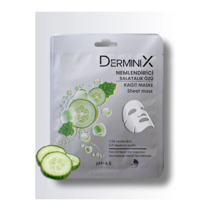 Derminix Nemlendirici Salatalık Özü İçeren Yüz Kağıt Maskesi
