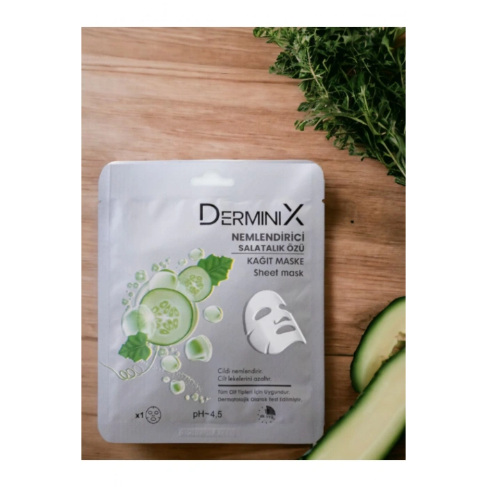 Derminix Nemlendirici Salatalık Özü İçeren Yüz Kağıt Maskesi