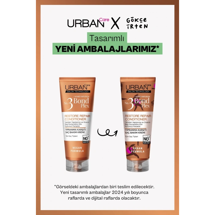 Urban Care No.3 Bond Plex Restore Repair Yıpranma Karşıtı Saç Bakım Kremi - Vegan - 250 ml