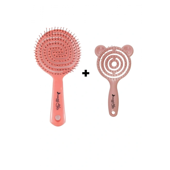 nascita Pembe Pro Üç Boyutlu Oval Saç Fırçası 02 & Pro Üç Boyutlu Çocuk Saç Fırçası Turuncu - 39