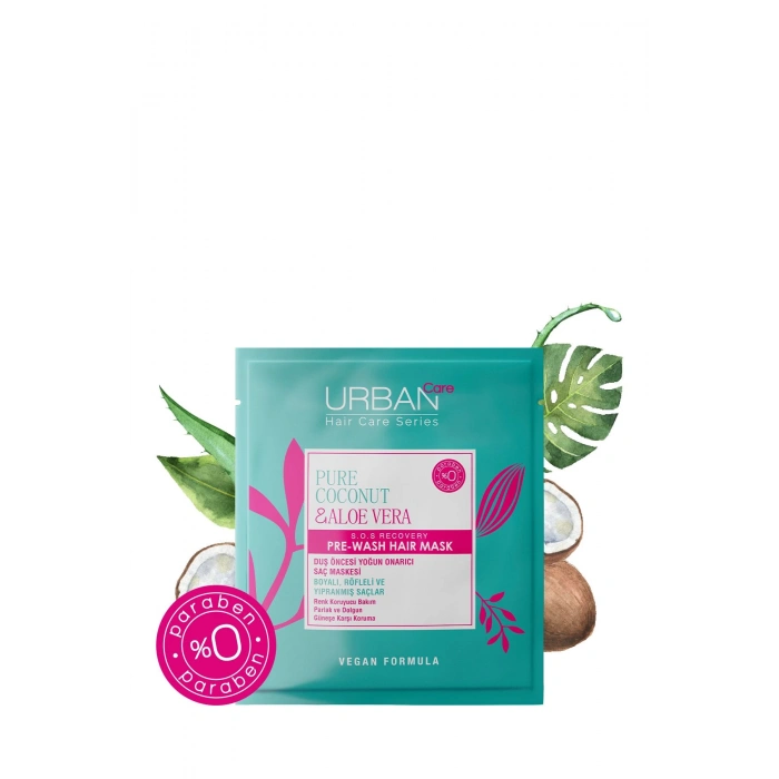 Urban Care Pure Coconut & Aloe Vera Boyalı Saçlara Özel Renk Koruyucu Duş Öncesi Maske Vegan 50 ml