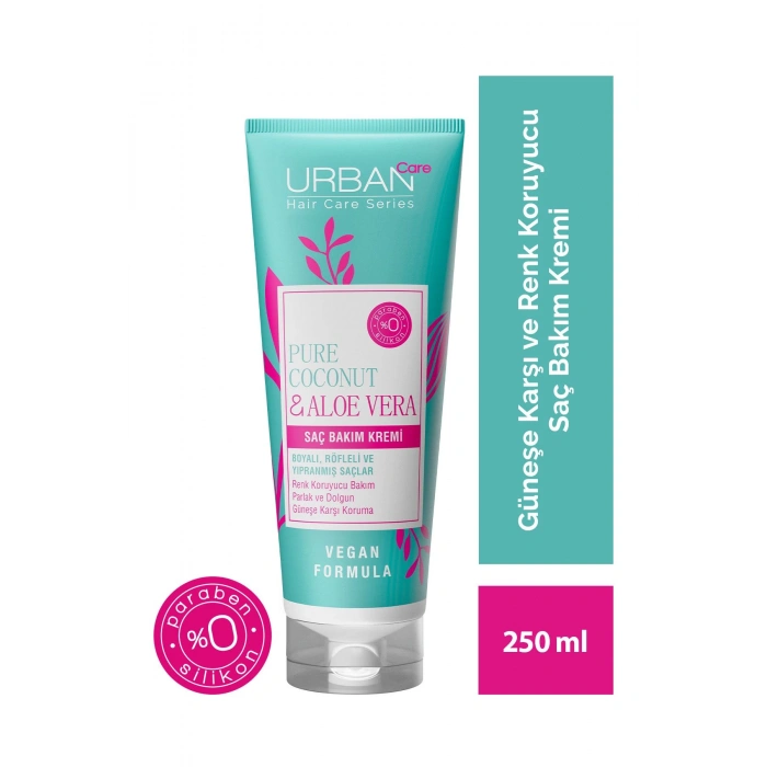 Urban Care Pure Coconut & Aloe Vera Boyalı Saçlara Özel Renk Koruyucu Saç Bakım Kremi - Vegan - 250 ml