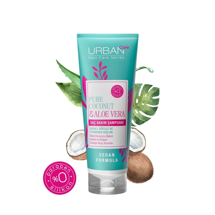 Urban Care Pure Coconut & Aloe Vera Boyalı Saçlara Özel Renk Koruyucu Şampuan - Vegan - 250 ml