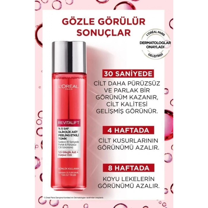 Loreal Paris Revitalift %5 Saf Glikolik Asit Peeling Etkili Tonik & Midnight Serum 30 ml