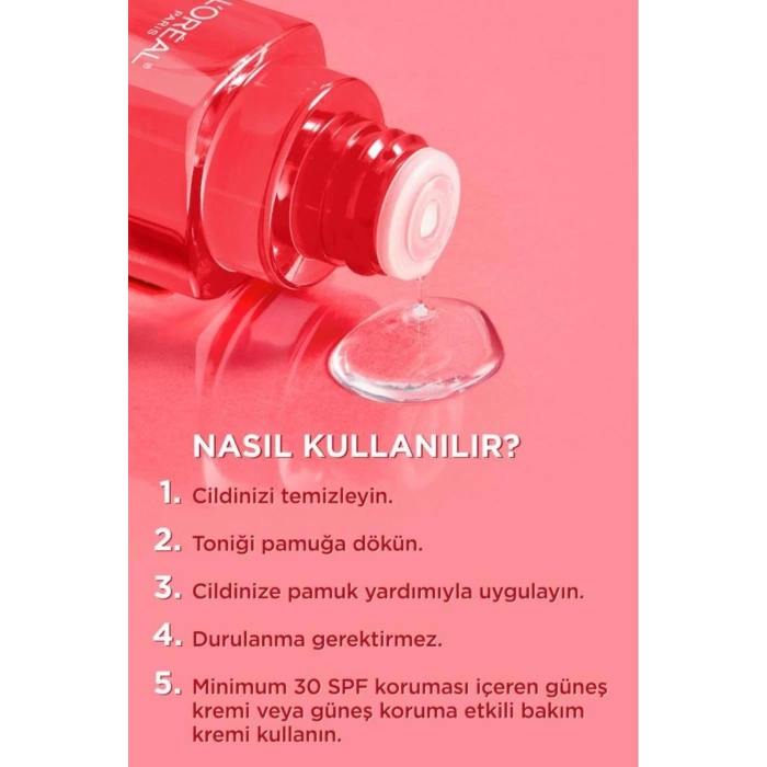 Loreal Paris Revitalift %5 Saf Glikolik Asit Peeling Etkili Tonik & Midnight Serum 30 ml & Uyku Seti