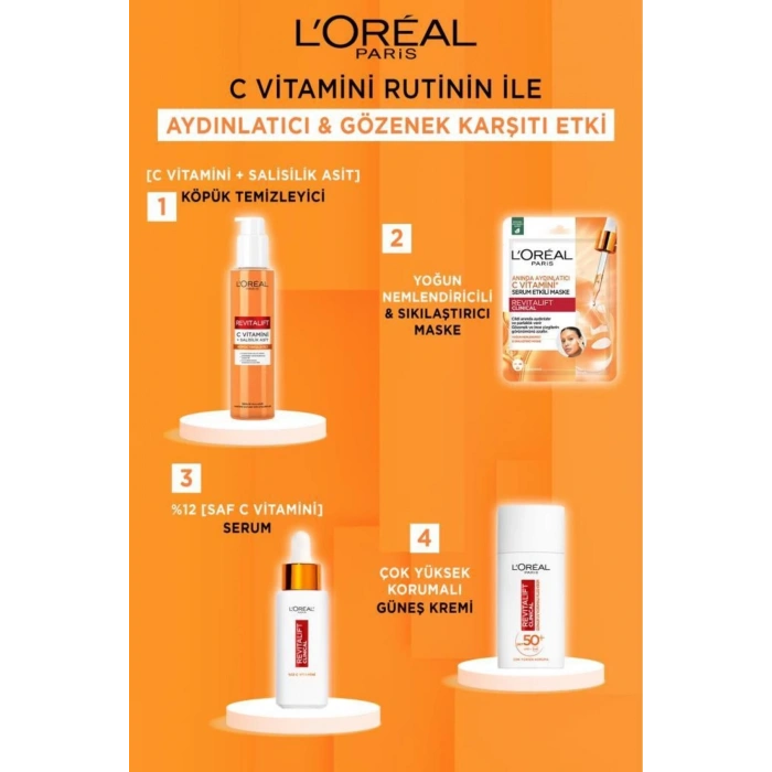 Loreal Paris Revitalift Clinical Anında Aydınlatıcı C Vitamini Serum Etkili Maske