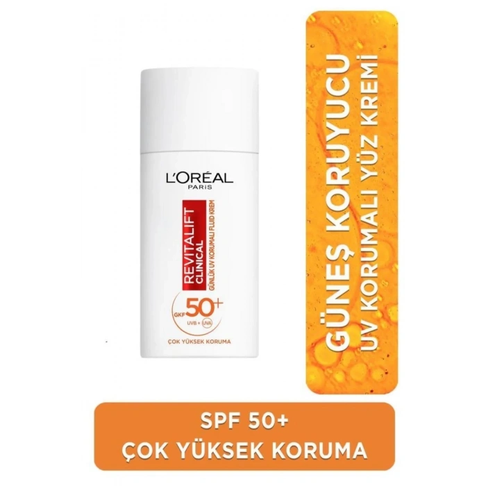 Loreal Paris Revitalift Clinical Spf 50+ Yüz Güneş Kremi 50 ml & %5 Saf Glikolik Asit Peeling Etkili Tonik 180 ml