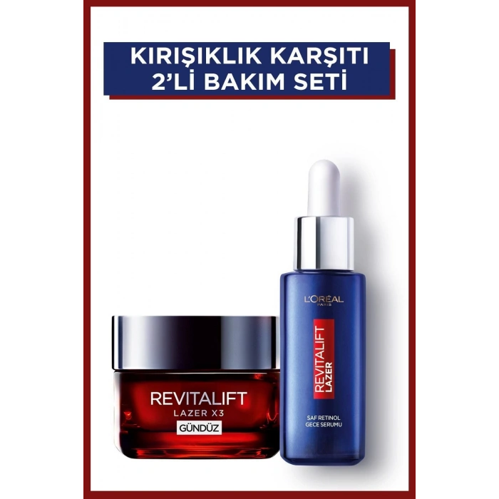 Loreal Paris Revitalift Lazer Saf Retinol Gece Serumu + Yoğun Yaşlanma Karşıtı Gündüz Bakım Kremi