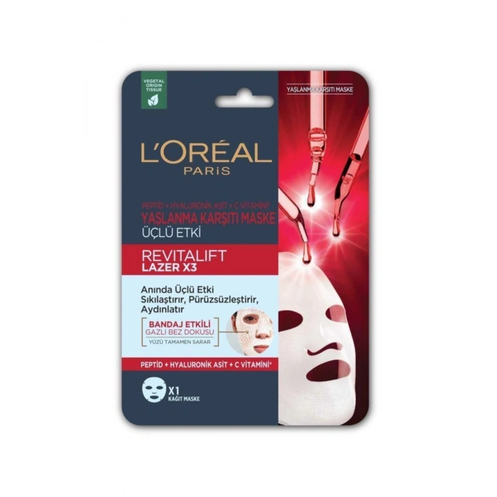 Loreal Paris Revitalift Lazer X3 Yaşlanma Karşıtı Maske 3lü Set