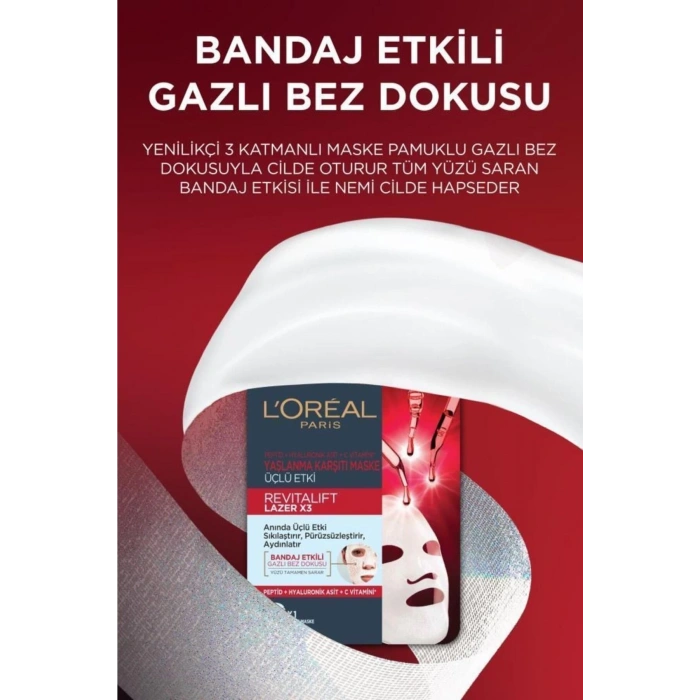 Loreal Paris Revitalift Lazer X3 Yaşlanma Karşıtı Maske 3lü Set